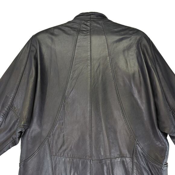 Reed Black Leather Jacket Vintage Made in USA Women's Size Medium Button Front - Picture 5 of 10